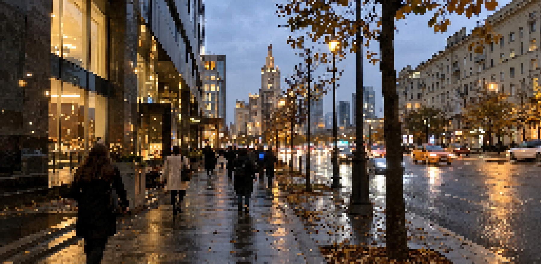 Вечерняя улица Москвы, первый ракурс