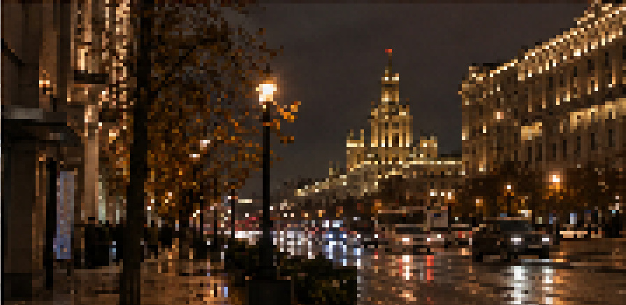 Московская улица ночью